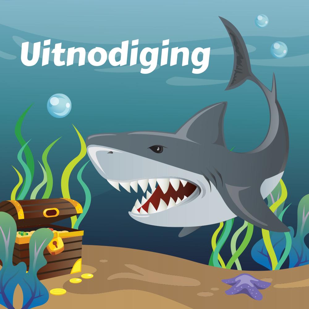 Haaien uitnodiging voorkant