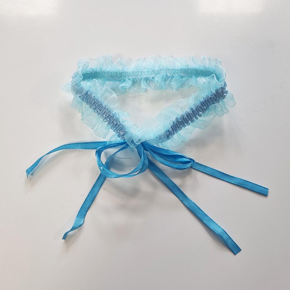 Kousenband bruid blauw