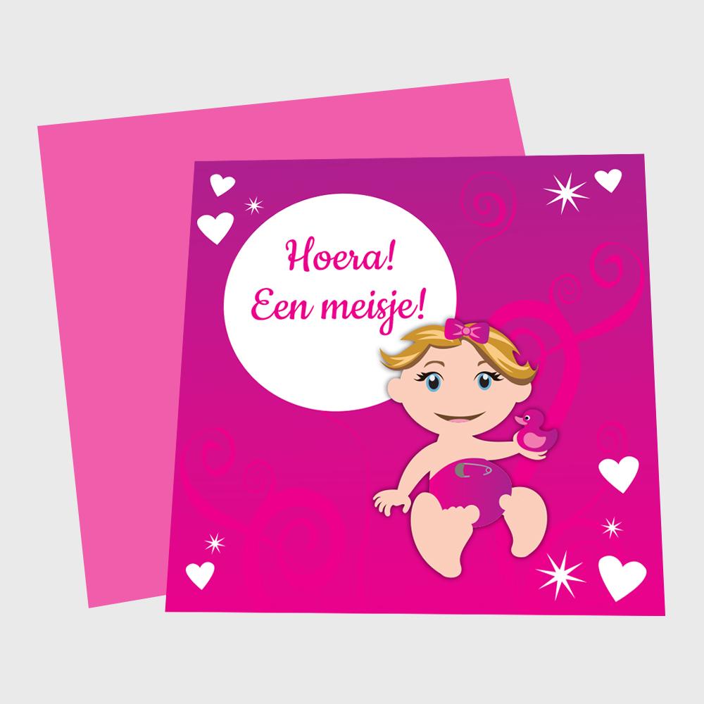 meisje geboren felicitatie kaartje