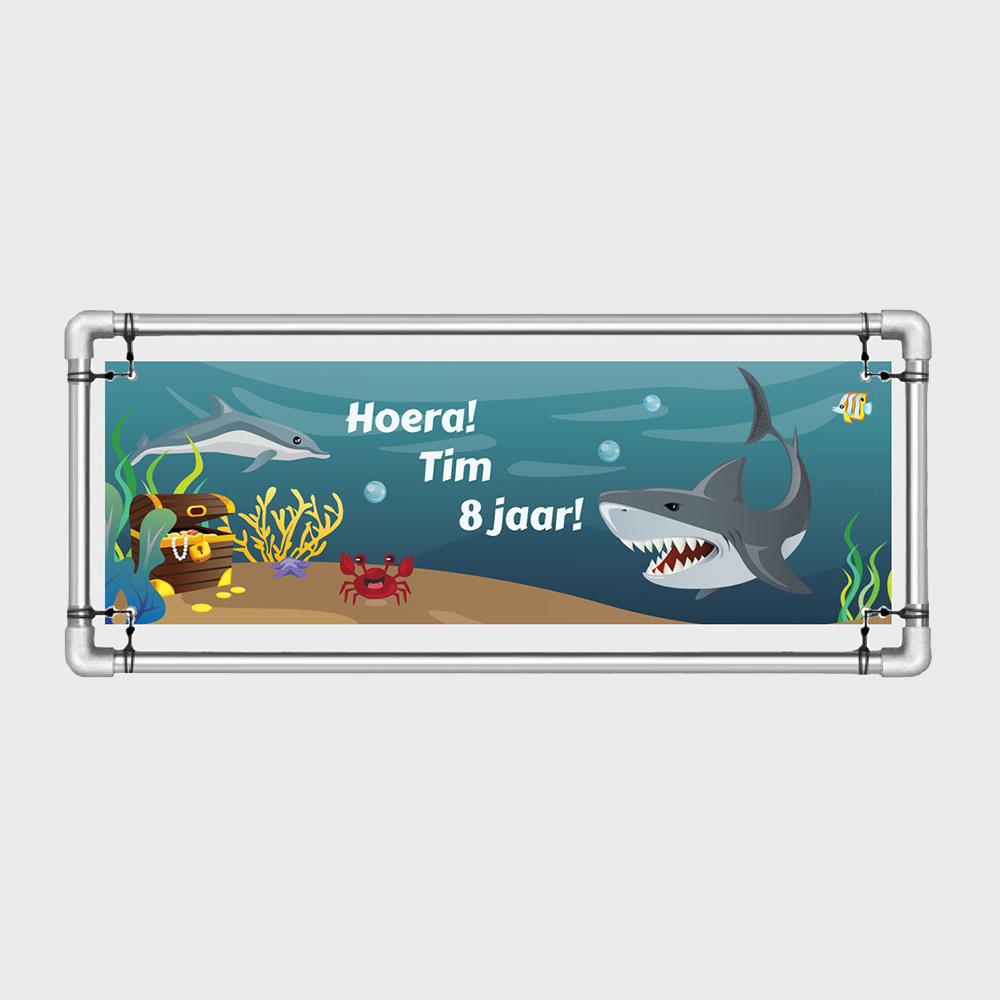 Spandoek Onderwaterwereld met naam kind