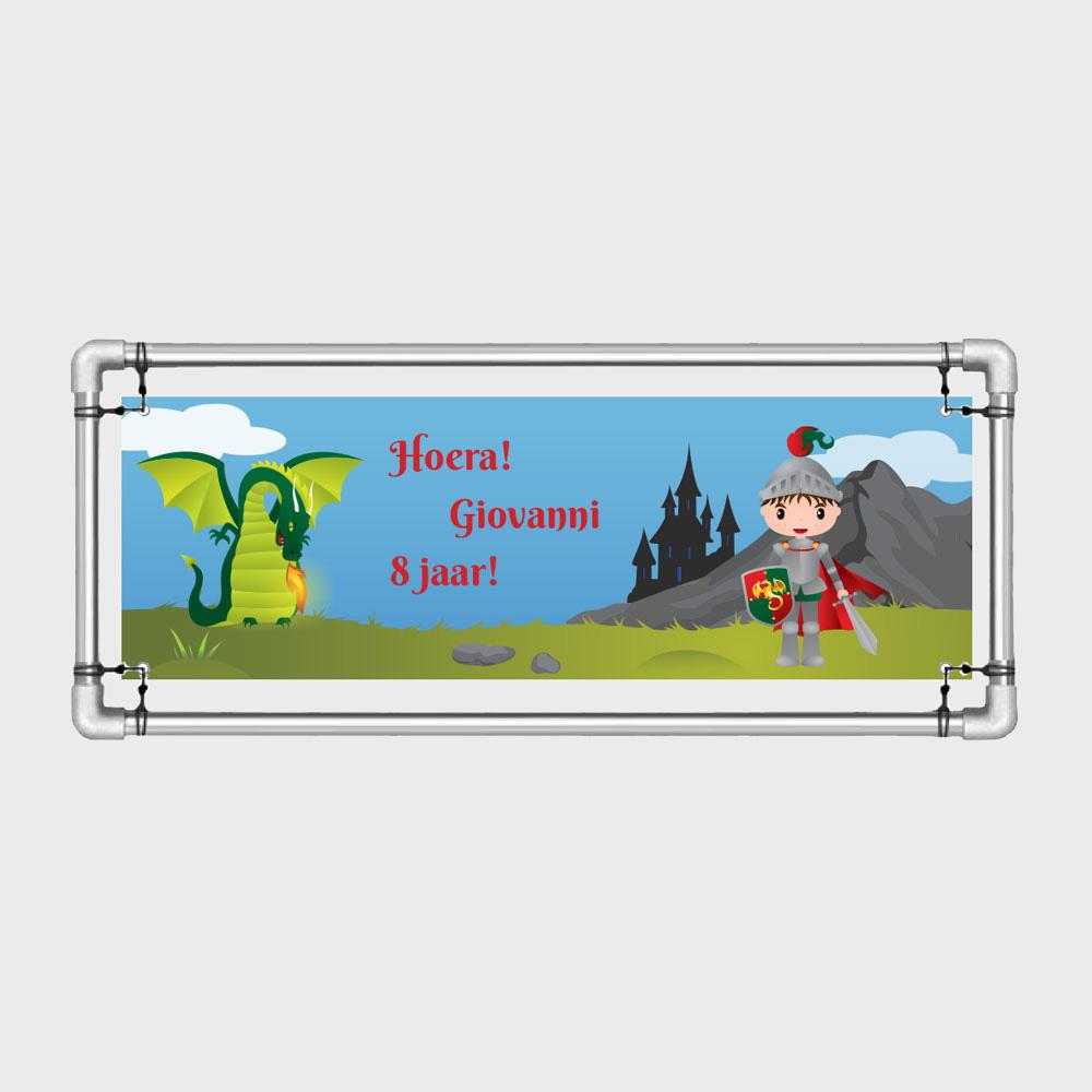 Spandoek ridder met naam kind